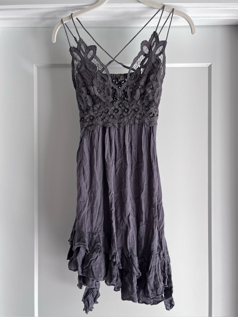 Free People Gray / Purple Lace Dress XS/S